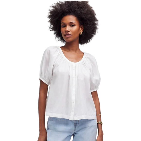 Madewell Tops - Madewell Puff Sleeve A-Line Shirt (Size S) - Runs Slightly Big